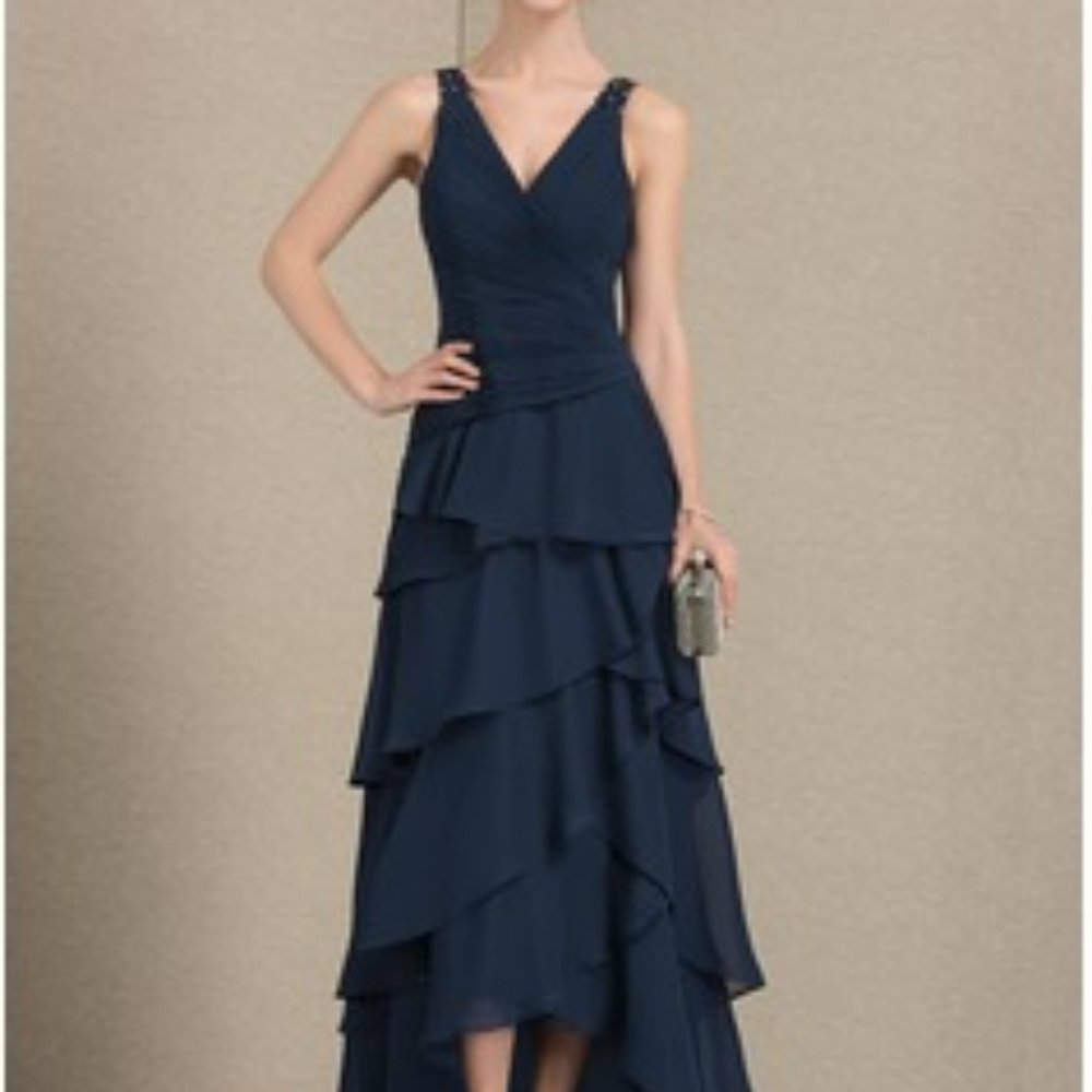 NWT JJ's House Navy High Low Dress Size 6